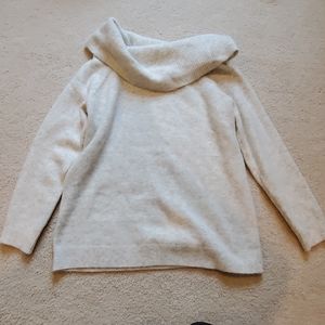 NWT Ann Taylor turtleneck white/grey